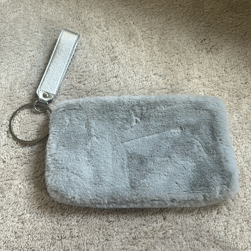 Gray Faux Fur Clutch
